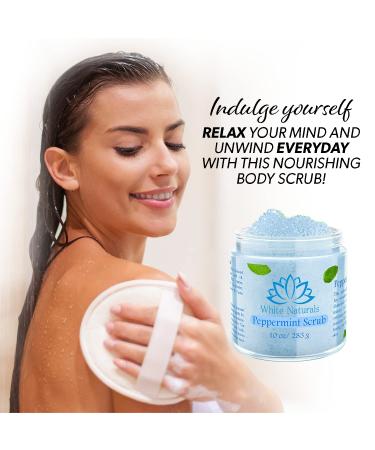 Pure Peppermint Scrub - Organic Moisturizing & Exfoliating Face & Body Scrub | Vegan Cruelty-Free Fights Stretch Marks & Wrinkles - Buy Online on SooperMarket.com