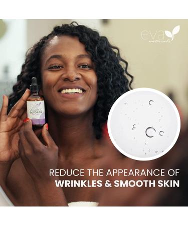 Eva Naturals Organic Castor Oil (60ml) - Promotes Hair, Eyebrow, and Eyelash Growth | Diminishes Wrinkles | Hydrates Skin | 100% Pure Cold Pressed - 2 Fl Oz - Buy Online on SooperMarket.com