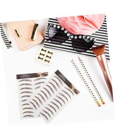 Baluue 9 Sheets Eyebrow Transfer Stickers 6d Eyebrows Stickers Eyebrow Grooming Sticker 21x14.7cm Brown - Buy Online on SooperMarket.com