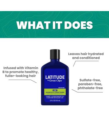 Great Clips Latitude 2-in-1 Shampoo + Conditioner for Men | Daily Hair Care | Promotes Full & Healthy Hair | 12oz - Buy Internationally - Buy Online on SooperMarket.com