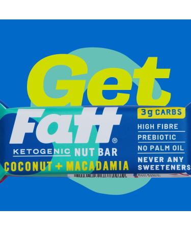 Fatt Keto Nut Bars - Coconut & Macadamia 15-Pack - Low-Carb Clean Keto Bar Snack with Super Fats - Vegan & High Fiber - 3g Carbs - 100% Natural - Sweetener Free - Aka Fattbar Coconut & Macadamia - Buy Online on SooperMarket.com
