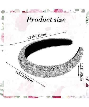 Sibba Rhinestone Padded Hairband - Crystal Beaded Wide Band Headpiece for Women - Buy Online on SooperMarket.com