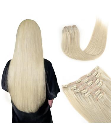 Vlasy Clip in Hair Extensions Human Hair 7 Pieces Grey4 Clip in Hair Extensions Real Human Hair Seamless Straight Natural Thick Weft Human Hair Clip in Extensions for Women Grey4# 12 Inch(60 g) 12 Inch (60 g) Grey4#