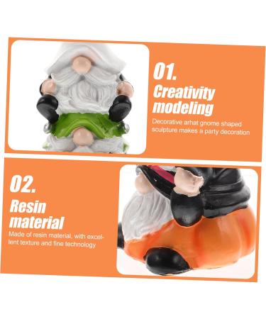 GANAZONO 2pcs Resin Halloween Pumpkin Halloween Resin Gnome Statue Halloween Swedish - Buy Online on SooperMarket.com
