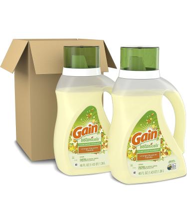 Gain Botanicals Orange Blossom Vanilla Plant Based Laundry Detergent 46 fl oz - Pack of 2 | HE Compatible, 32 Loads - Buy Online on SooperMarket.com