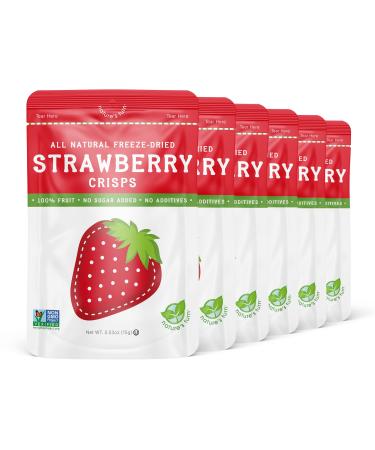 Natures Turn Freeze-Dried Fruit Snacks - Strawberry Crisps - Perfect For School Lunches or an On-The-Go Snack - No Sugar Added, Non GMO, Gluten Free, Nothing Artificial (0.53oz) 6-Pack Strawberry 0.53 Ounce (Pack of 6)
