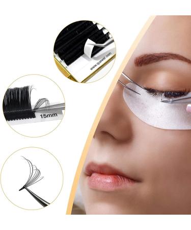 Volume Eyelash Extensions 0.12 C 17mm Premade Fans | Easy Fan Lashes | Self Fanning | 2D-20D | Optional Sizes | C/D Curl | 8-25mm Length | Mix 8-15 15-20 20-25 9-16 - Buy Online on SooperMarket.com