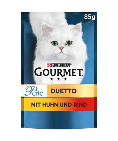 Gourmet Perle Duetto wet cat food with chicken and beef 26 pack (26 x 85g) Single Chicken & Beef