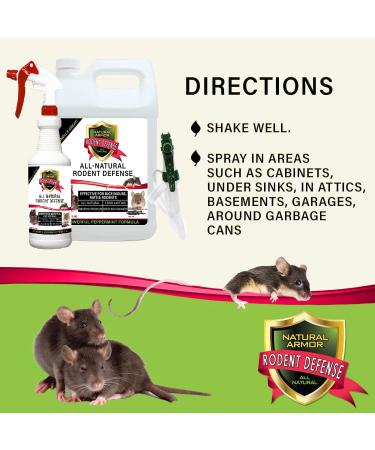 Natural Armor Peppermint Repellent for Mice/Rats & Rodents - 128oz Gallon Spray | Indoor/Outdoor Shield - Buy Online on SooperMarket.com