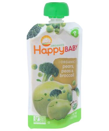 Happy Family Organics Stage 2 Organic Baby Food - Broccoli, Peas & Pear (6+ Months, 3.5 oz) - Buy Online on SooperMarket.com