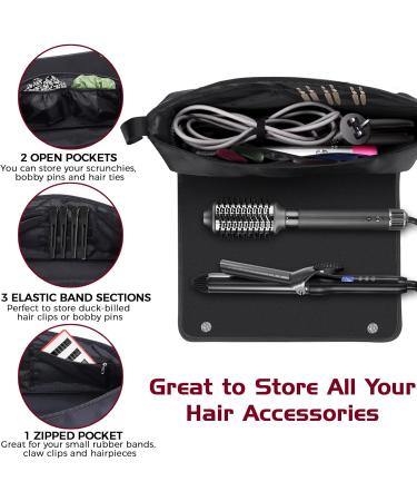 Hair Tools Travel Bag with Heat Resistant Mat - 2-in-1 Organizer for Flat Irons & Curling Irons | Essential Travel Accessories - Buy Online on SooperMarket.com