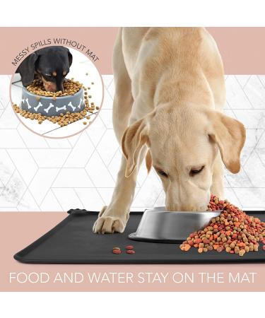Emwel Dog Food Mat Silicone Dog Bowl Mat Non-Slip Cat And Dog Feeding Mat Waterproof Dog Placemat L (47 * 30) black 180g - Buy Online on SooperMarket.com