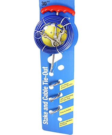 AL-FAHMI 30ft(9m) Heavy Duty Dog Tie Out Cable And Stake Out Dog Spiral In Ground Stake Puppy Pet Outdoor Tie Out Lead Leash (30FT Cable With Stake) - Buy Online on SooperMarket.com