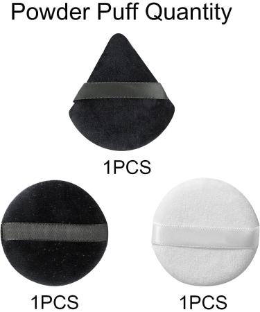 Wellehomi Powder Puffs - Set of 3 Triangle & Round Makeup Sponges for Daily Foundation, Blush & Cream Application - Buy Online on SooperMarket.com