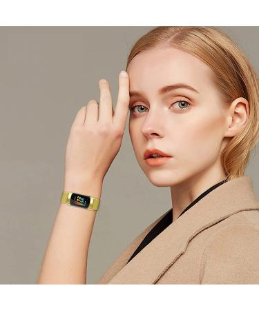 Fitbit Charge 5 Magnetic Mesh Loop Band - Gold, Large (5.9 - 8.3) - Stainless Steel Replacement Strap for Women and Men - Buy Online on SooperMarket.com