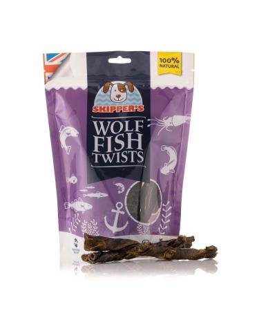 SKIPPER'S Wolf Fish Skin Twists - Grain Free Dog Treat Great for Dogs Teeth Handmade & Gently Air Dried Healthy Natural Dog Dental Sticks | Long Lasting Hypoallergenic Chew Treats Regular (250g) Regular 250 g (Pack of 1)