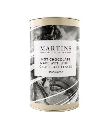 Martins Chocolatier White Chocolate Flakes | Luxury Hot Drinking Chocolate Made from Real Belgian Chocolate (250g) White Chocolate 300 g (Pack of 1)