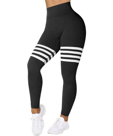 DREAMOON Seamless Butt Lifting Leggings | High Waisted Workout Yoga Pants | Gym Tights | Upgrade Butt Lifting | Black with Logo | Large - Buy Online on SooperMarket.com