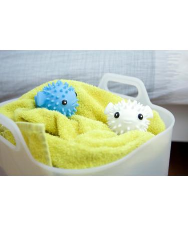 Kikkerland Puffer Fish Laundry Buddies - Eco-Friendly Reusable Dryer Balls (Set of 2) - Non-Toxic PVC Cute Blue & White Design for Laundry Care - Buy Online on SooperMarket.com