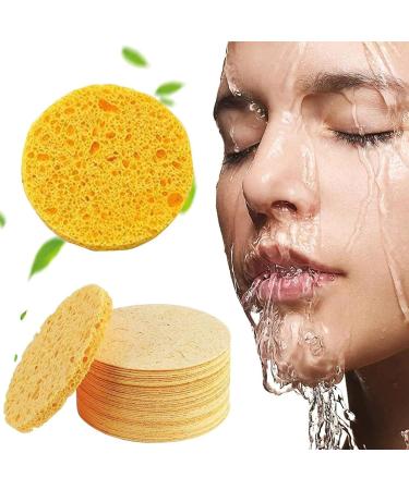bephible Brightening Face Pads Turmeric Cleanser 30pcs Kojic Acid Sponge Kit for Gentle Pore Cleansing Exfoliation Makeup Removal Reusable Round Absorbent 30PCS - Buy Online on SooperMarket.com