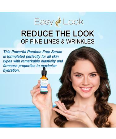 Pure Hyaluronic Acid Serum - Anti-Aging for Face Reduces Fine Lines Dark Spots & Hydrates Dry Skin - 2 oz - Buy Online on SooperMarket.com