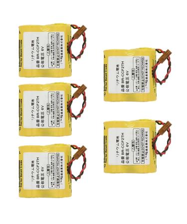 5 Pack BR-CCF2TH Battery 6V 5000mAh for Fanuc A98L-0001-0902/A98L-0031-0006 Battery with Brown Plug