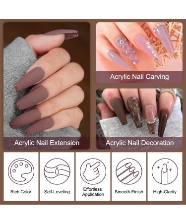 Shop Lavender Violets 12 Skin Tone Acrylic Powder & Liquid Set | DIY Nail Kit with Brush & Forms - International Shipping - Buy Online on SooperMarket.com