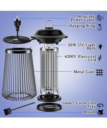 20W Electric Bug Zapper | Waterproof Metal Housing Mosquito Repellent for Indoor, Patio & Garden - Buy Online on SooperMarket.com
