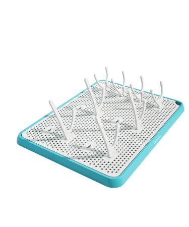 Baby Bottle Drying Rack with Base  High Capacity Bottle Dryer Rack for Baby Bottles  Cups and More Baby Essentials Keep Dry (Light Blue)