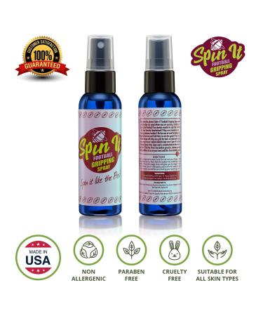 Spin iT Football Grip Spray - Enhance Football Grip, Works with or without Gloves - Ideal for Training and Play - Improve Performance and Control - 2 oz - Buy Online on SooperMarket.com