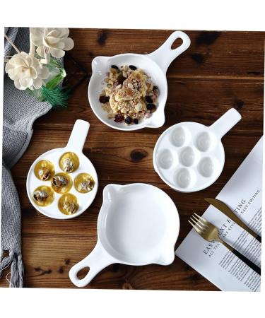 Mikinona 1pc Baked Snails Escargot Dish for Kitchen Server Dish Tableware Plate Escargot Cooking Mushroom Snail Dish Snail Bakeware Escargot Baking Ceramics Food Server Disk White 17X2.9CM White - Buy Online on SooperMarket.com