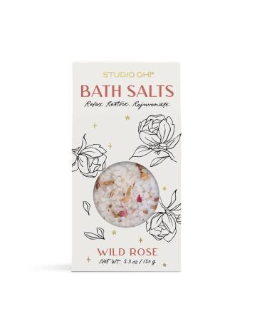 Scented Bath Salts - Comforting Bath Soak - 5.3 Ounces - Birthday Gifts for Women - Wild Rose by Studio Oh!