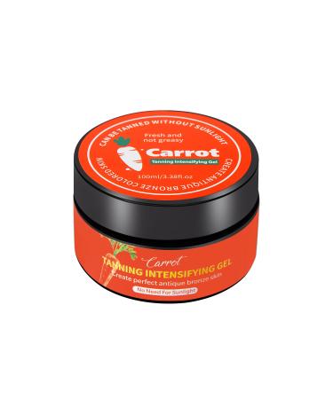 100ml Carrot Tanning Gel 3.38 fl.oz Intensive Sunbed Tanning Intensifying Oil Natural Tan Accelerator Lotion Rapid Long-Lasting Tanning Cream Achieve Brown Tan Skin in Summer Holiday Outdoor Beach