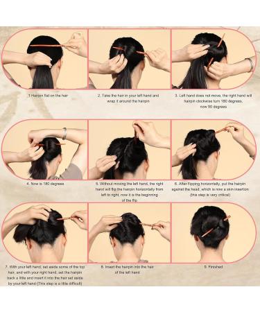 DHWEKU 2 Pieces Wooden Hair Chopsticks Bamboo Hair Chopsticks Hair Sticks for Women Wooden Hair Pins Hair Bun Sticks for Hair Bun - Buy Online on SooperMarket.com
