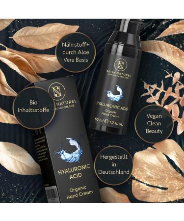 Buy Anti-Fold Organic Hand Cream - Moisturizing Hyaluronic Acid Aloe Vera & Shea Butter - 50 ml Natural Cosmetics - Perfect Christmas Gift for Women - Satin Natural - Buy Online on SooperMarket.com