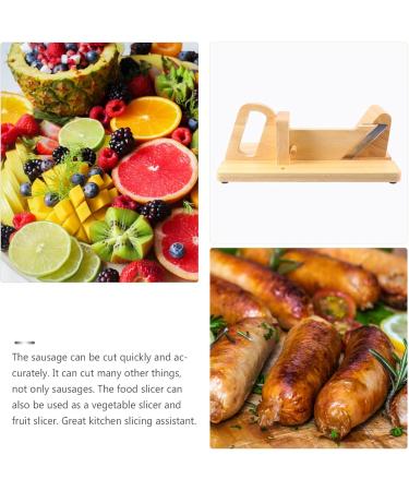 HOLIDYOYO 1pc Ham Cut Sausage Sausage Bratwurst Kitchen Cutting Tool Ham Guillotine Ground Sausage Italian Wood Sausage Metal Cutters Chopper Wooden Hot Dog - Buy Online on SooperMarket.com
