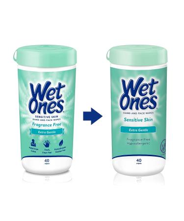 Wet Ones Hand and Face Wipes Sensitive Skin Wipes | Unscented Wipes  Hand and Face Wipes Sensitive Skin  Wet Ones Sensitive Skin Wipes  40 ct. Canister Fragrance Free 40 - Buy Online on SooperMarket.com