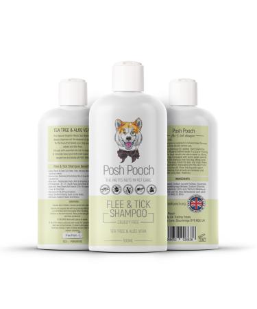 Flea & Tick Shampoo For Dogs 500ml Naturally Washes Out Harvest Mites Ticks Fleas & Insects Soothes & Helps Prevent Further Bites Concentrated Natural 15:1 Anti-Bac Itch Dry Cracked Skin Shampoo