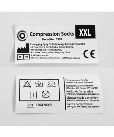 Buy Cambivo Compression Stockings for Men & Women - 2 Pairs of Support Socks for Running Travel & Sports - XXL Black & Blue - Buy Online on SooperMarket.com