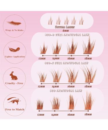 Eyelash Clusters Extension Kit - 40D+60D Mix Individual Lashes with Glue & Tweezers for DIY Wispy Look (Brown-SET2 - Buy Online on SooperMarket.com