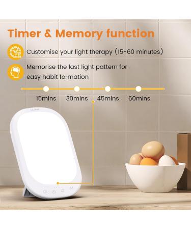 LASTAR Sun Light 10 000 LUX UV-Free Daylight Lamp with Memory Function 5 Adjustable Brightness Levels and 4 Timer Funtion Sunlight Lamp Compact Size for Winter Blues Wall Mountable Support Smart Plug Light White - Buy Online on SooperMarket.com
