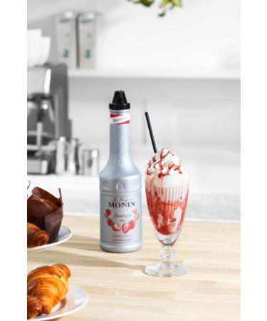 MONIN Strawberry Fruit Mix Puree 1L for Cocktails Smoothies and Mocktails. Vegan-Friendly Allergen-Free 100% Natural Flavours and Colourings. 2-in-1 Strawberry Puree and Sugar Syrup Hybrid - Buy Online on SooperMarket.com