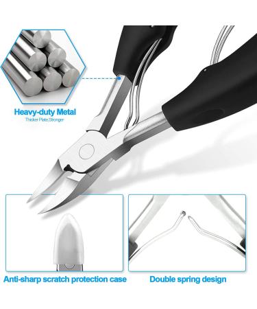 Toe Nail Clipper for Thick or Ingrown Toenails Heavy Duty Toe Nail Clippers Toenails Trimmer Professional Ergonomic Toenail Clippers with Surgical Stainless Steel Sharp Blades - Buy Online on SooperMarket.com
