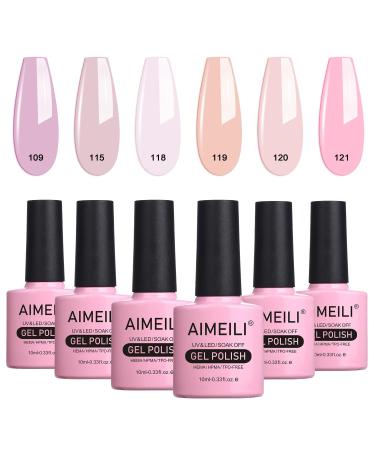 AIMEILI Gel Nail Polish Set Soak Off UV LED Gel Polish Multicolour/Mix Colour/Combo Colour Of 6pcs X 10ml - Gift Kit 31 KIT6-31 1.67 ml (Pack of 6)