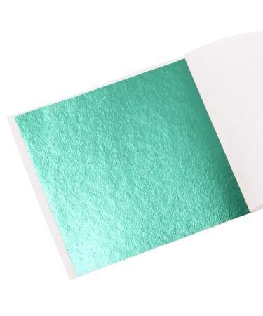 KINNO Cyan Foil Leaf Sheets,100 Sheets 3.15" Cyan Gilding Gold Foil for Paintings, Arts Crafts, Nail Deco, Furniture, Fashion and Accessories Cyan 8cm