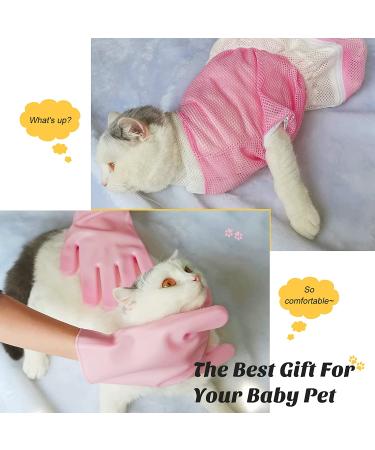 4-Piece Cat Grooming Bath Bag Set with Gloves and Nail Clippers - Perfect for Cats & Dogs Bathing and Nail Trimming - Buy Online on SooperMarket.com