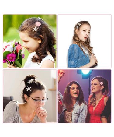 5-Piece Pearl Shell Starfish Hair Clip Set for Women - Beach Mermaid Hairpin Styling Accessories - Buy Online on SooperMarket.com