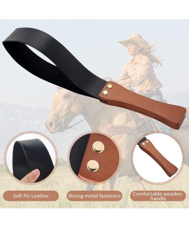 Catcan Riding Crop for Horses  Leather Paddle with Anti-Slip Wooden Handle  19'' Equestrianism Crops - Buy Online on SooperMarket.com