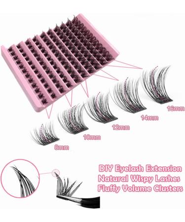 Bransfy 120 Pcs D Curl Cluster Lashes for Natural Look DIY Eyelash Extensions - Soft & Comfortable - Reusable - B01-0.07 D 8-16mm - Buy Online on SooperMarket.com