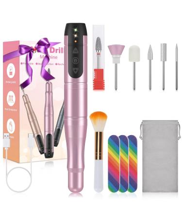 Buy SENMO Cordless Electric Nail Drill - Professional Rechargeable Nail File for Acrylic & Gel Nails - Portable Efile Nail Kit for Home Salon - Pink - Buy Online on SooperMarket.com